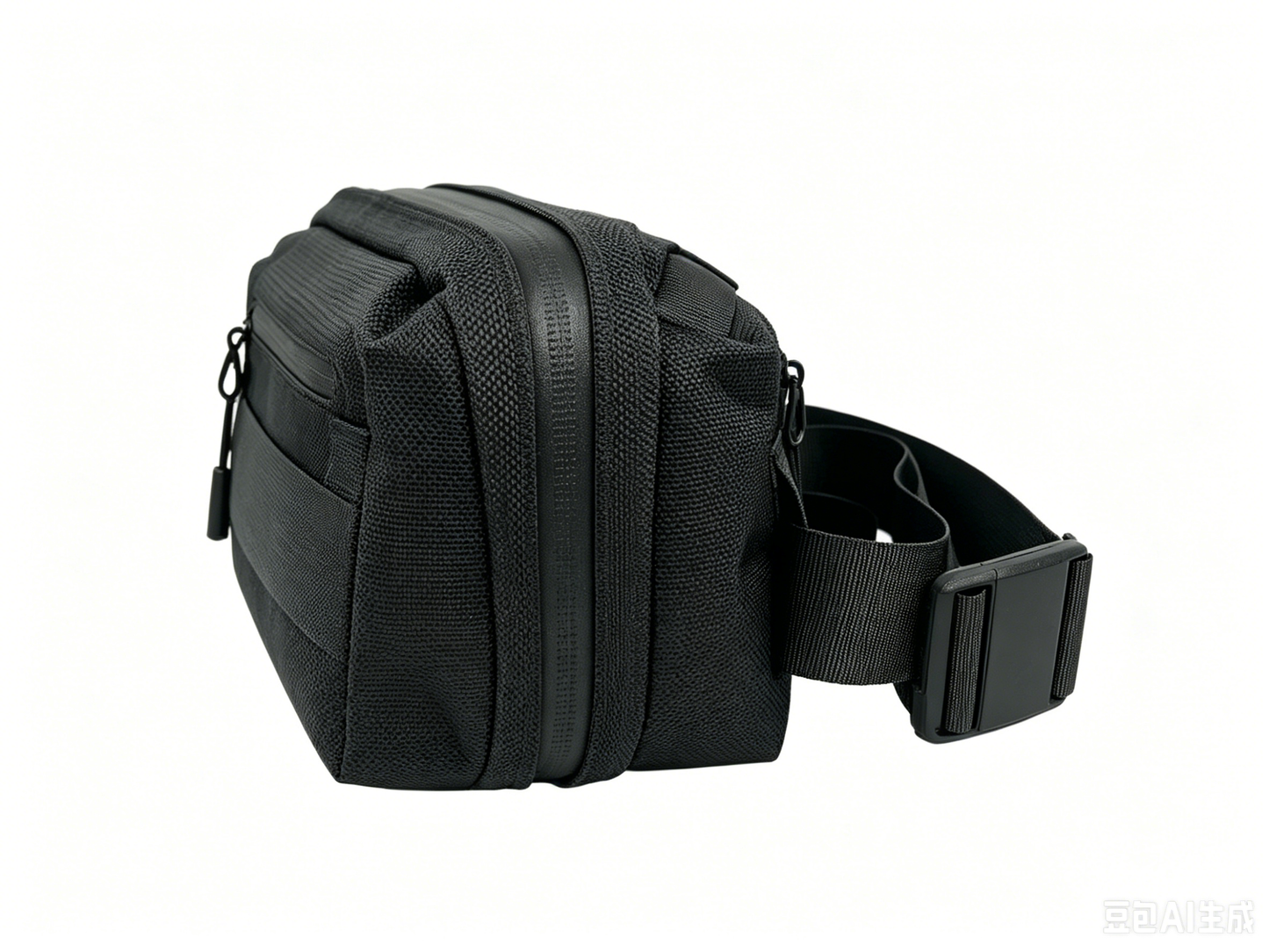 Minimalist Black Crossbody Chest Bag, Lightweight Water Resistant Nylon Fanny Pack, Unisex Daily Phone Shoulder Pouch