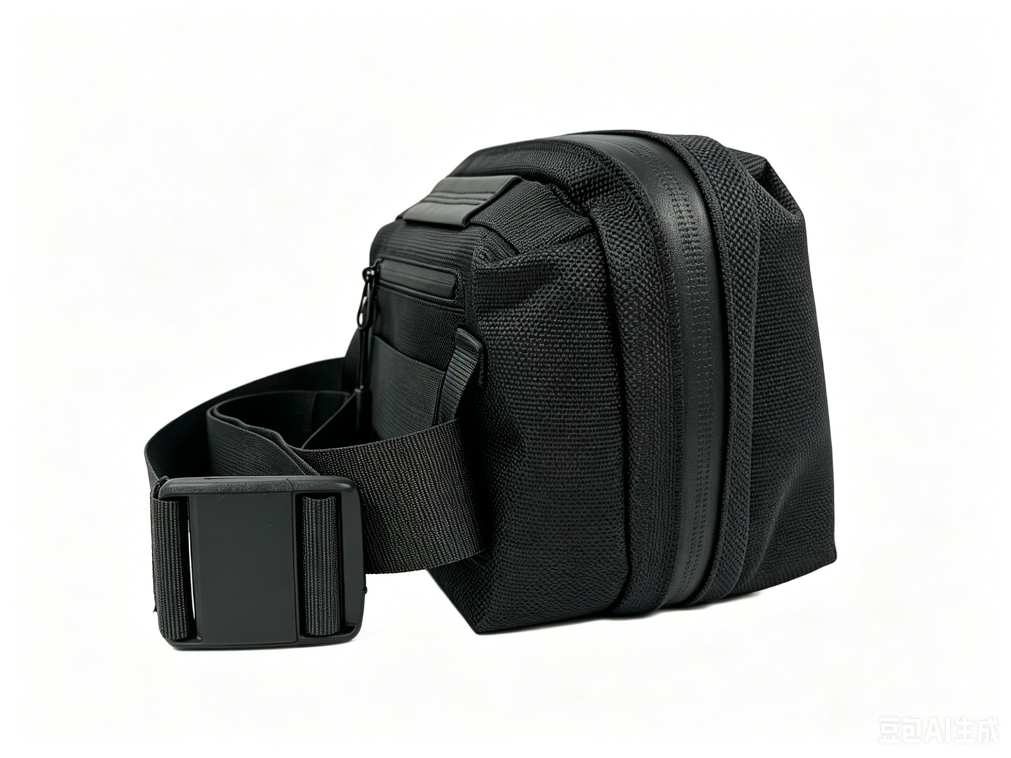 Minimalist Black Crossbody Chest Bag, Lightweight Water Resistant Nylon Fanny Pack, Unisex Daily Phone Shoulder Pouch