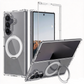 FANSONG for Samsung Z Fold 6 7 8, 2.0 Scratch Resistant Clear Hinge Case with Side Cover & Rotating Kickstand