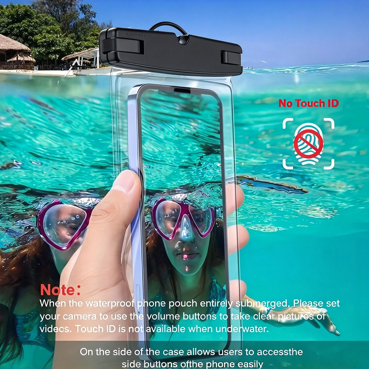 2 fundas impermeables para teléfono móvil, funda para teléfono sumergible – Cierre fácil y bolsa seca resistente al polvo, compatible con iPhone 15 14 13 12 11 Pro Max de 4-7 pulgadas/Galaxy S22 Ultra S21 S20 A12 y otros smartphones (transparente)