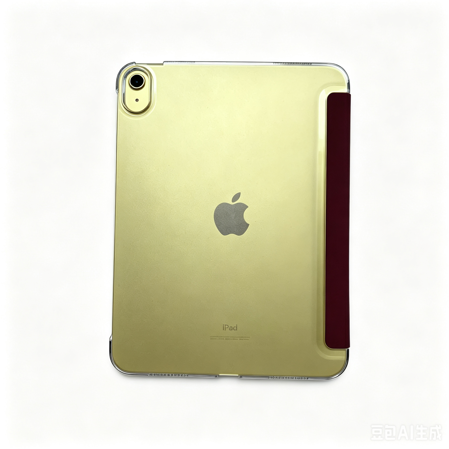 Wine Red Tri-Fold iPad Case | Clear TPU Shockproof Protective Cover with Auto Sleep Wake