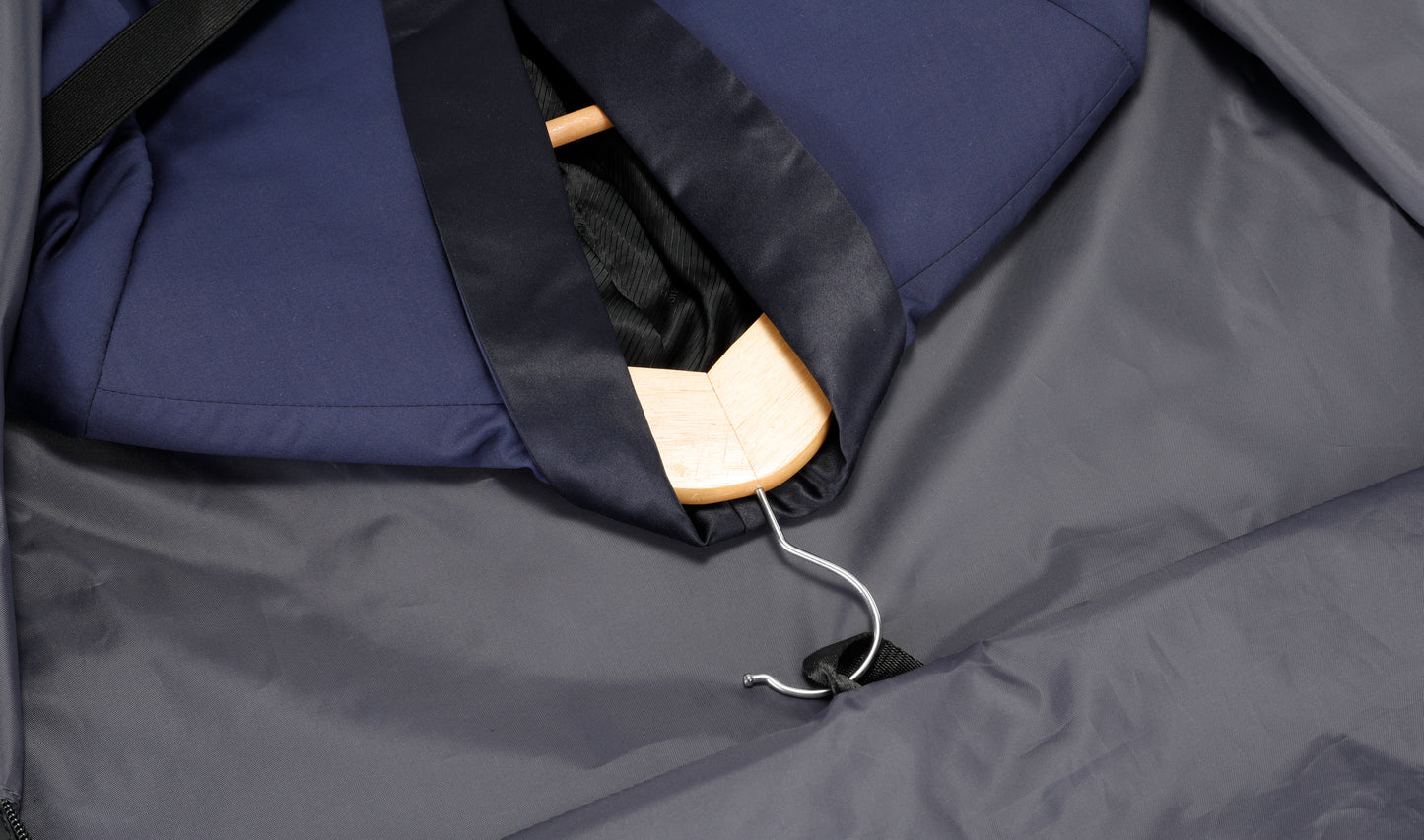 Unique 2-in-1 garment weekender bag with large capacity, trolley sleeve, hidden pockets, waterproof material.