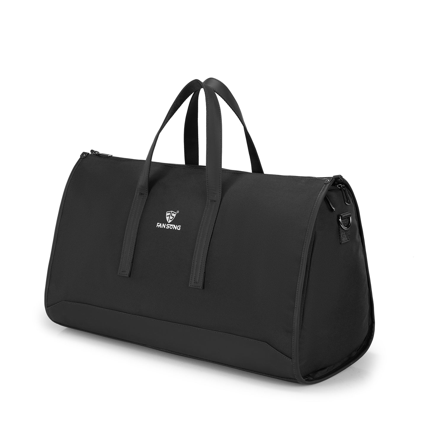 Unique 2-in-1 garment weekender bag with large capacity, trolley sleeve, hidden pockets, waterproof material.