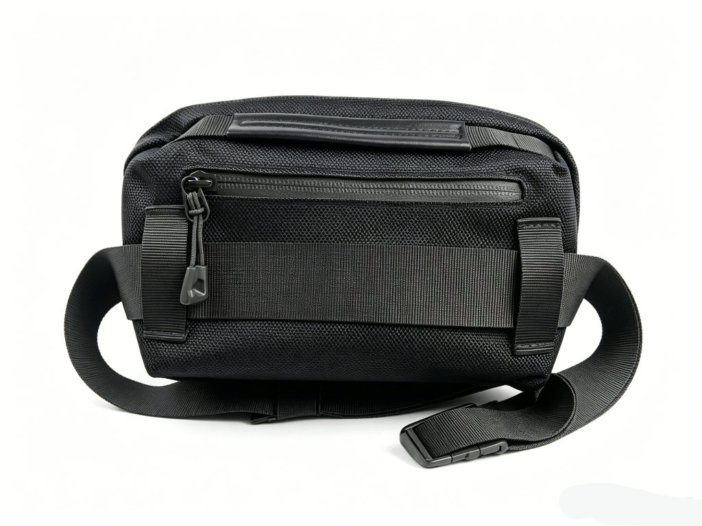 Minimalist Black Crossbody Chest Bag, Lightweight Water Resistant Nylon Fanny Pack, Unisex Daily Phone Shoulder Pouch