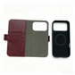 Wine Red Leather Folio Wallet Case for iPhone 18 / 18e / Air / Pro /Pro max — Card Holder & Shockproof Cover for All 18 Series