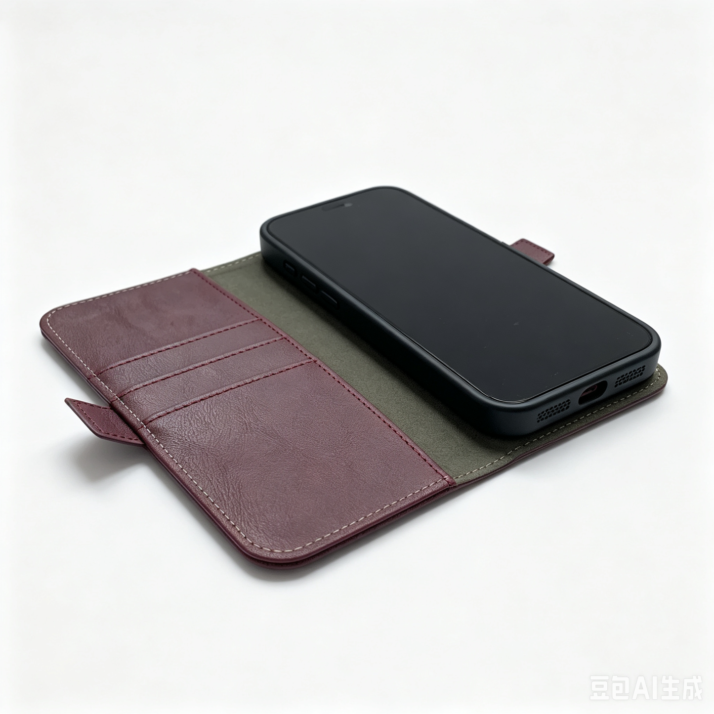 Wine Red Leather Folio Wallet Case for iPhone 18 / 18e / Air / Pro /Pro max — Card Holder & Shockproof Cover for All 18 Series