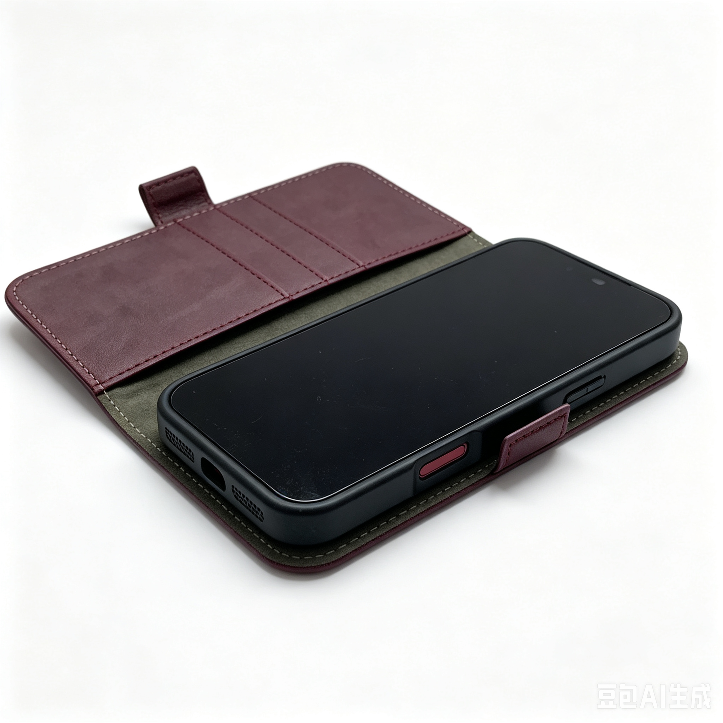 Wine Red Leather Folio Wallet Case for iPhone 18 / 18e / Air / Pro /Pro max — Card Holder & Shockproof Cover for All 18 Series