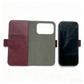 Wine Red Leather Folio Wallet Case for iPhone 18 / 18e / Air / Pro /Pro max — Card Holder & Shockproof Cover for All 18 Series