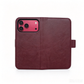 Wine Red Leather Folio Wallet Case for iPhone 18 / 18e / Air / Pro /Pro max — Card Holder & Shockproof Cover for All 18 Series