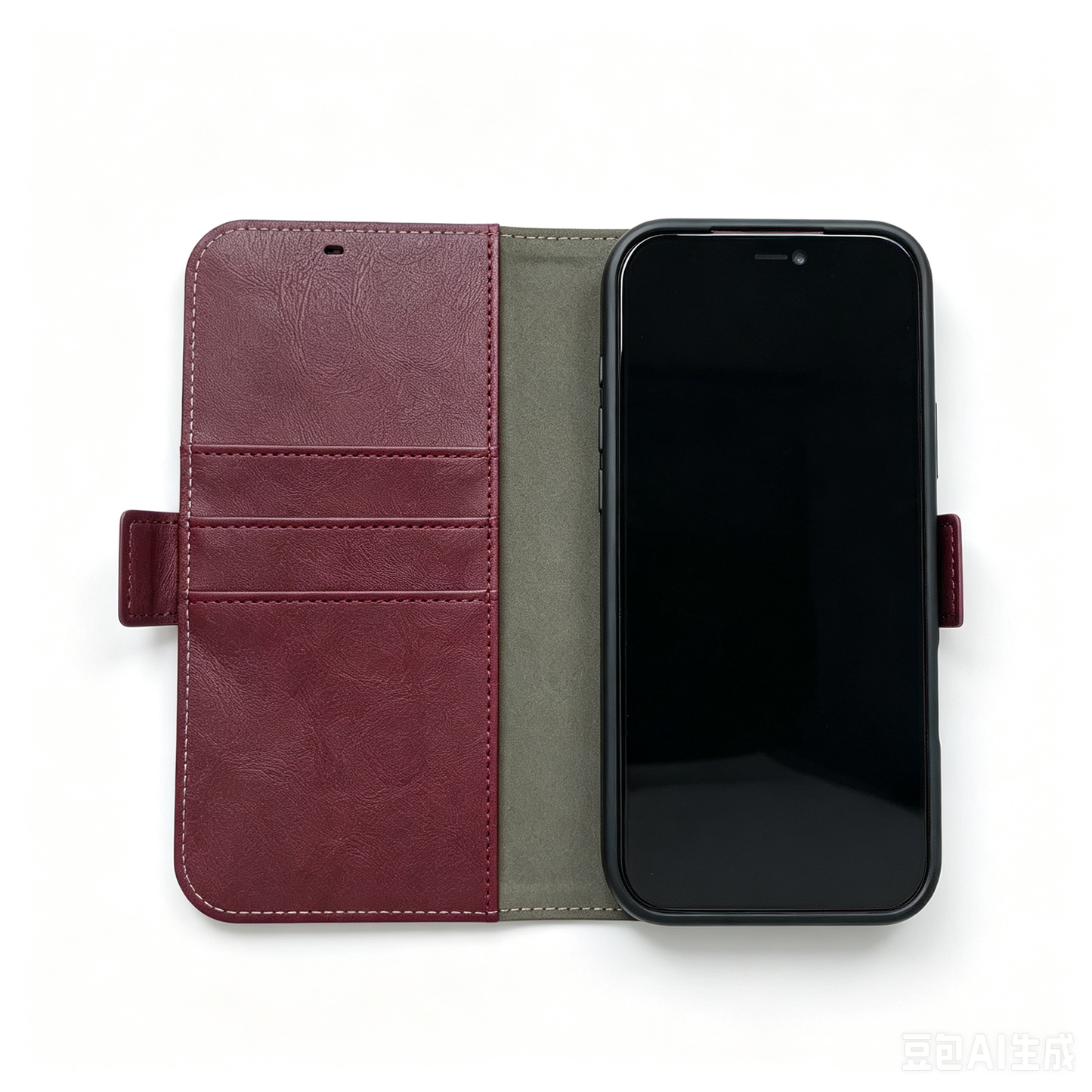 Wine Red Leather Folio Wallet Case for iPhone 18 / 18e / Air / Pro /Pro max — Card Holder & Shockproof Cover for All 18 Series