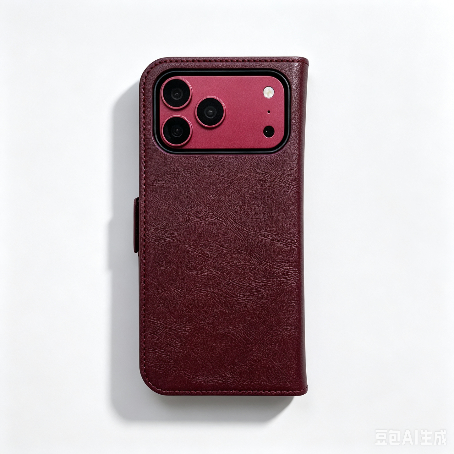 Wine Red Leather Folio Wallet Case for iPhone 18 / 18e / Air / Pro /Pro max — Card Holder & Shockproof Cover for All 18 Series