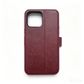 Wine Red Leather Folio Wallet Case for iPhone 18 / 18e / Air / Pro /Pro max — Card Holder & Shockproof Cover for All 18 Series