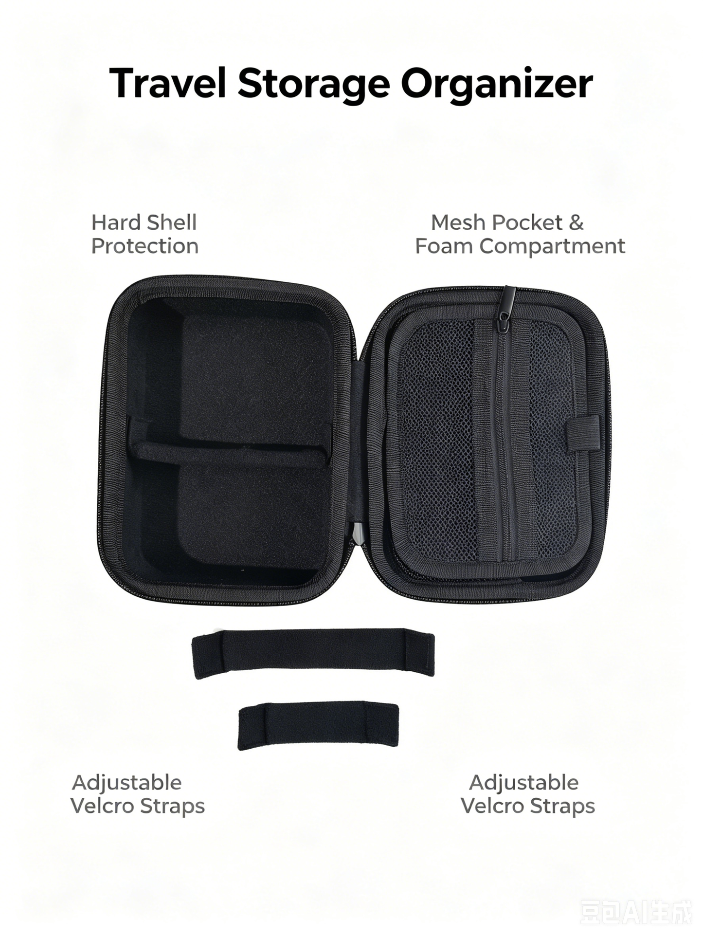 Hard EVA Digital Storage Case, Shockproof Power Bank Cable Organizer Bag, Portable Travel Electronic Accessories Pouch - FANSONG