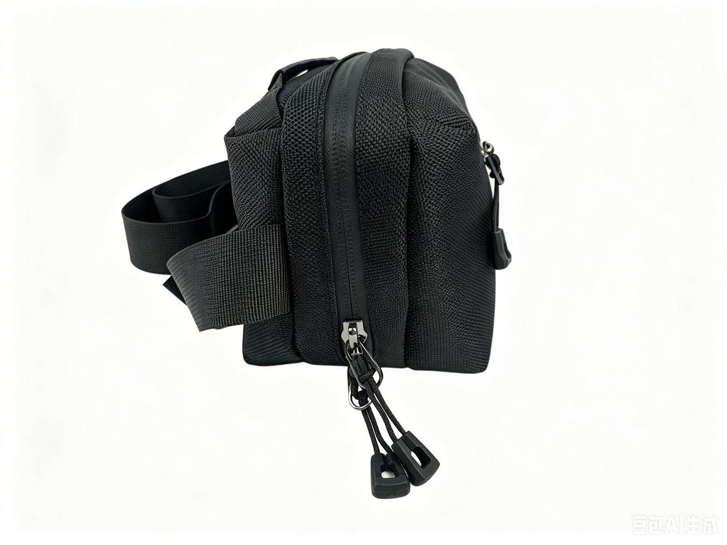 Minimalist Black Crossbody Chest Bag, Lightweight Water Resistant Nylon Fanny Pack, Unisex Daily Phone Shoulder Pouch - FANSONG