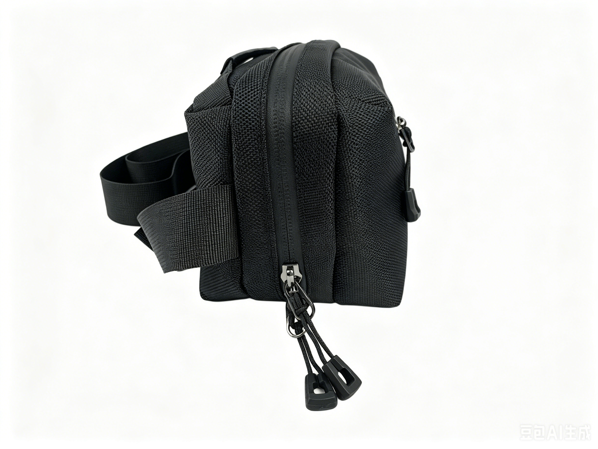 Minimalist Black Crossbody Chest Bag, Lightweight Water Resistant Nylon Fanny Pack, Unisex Daily Phone Shoulder Pouch - FANSONG