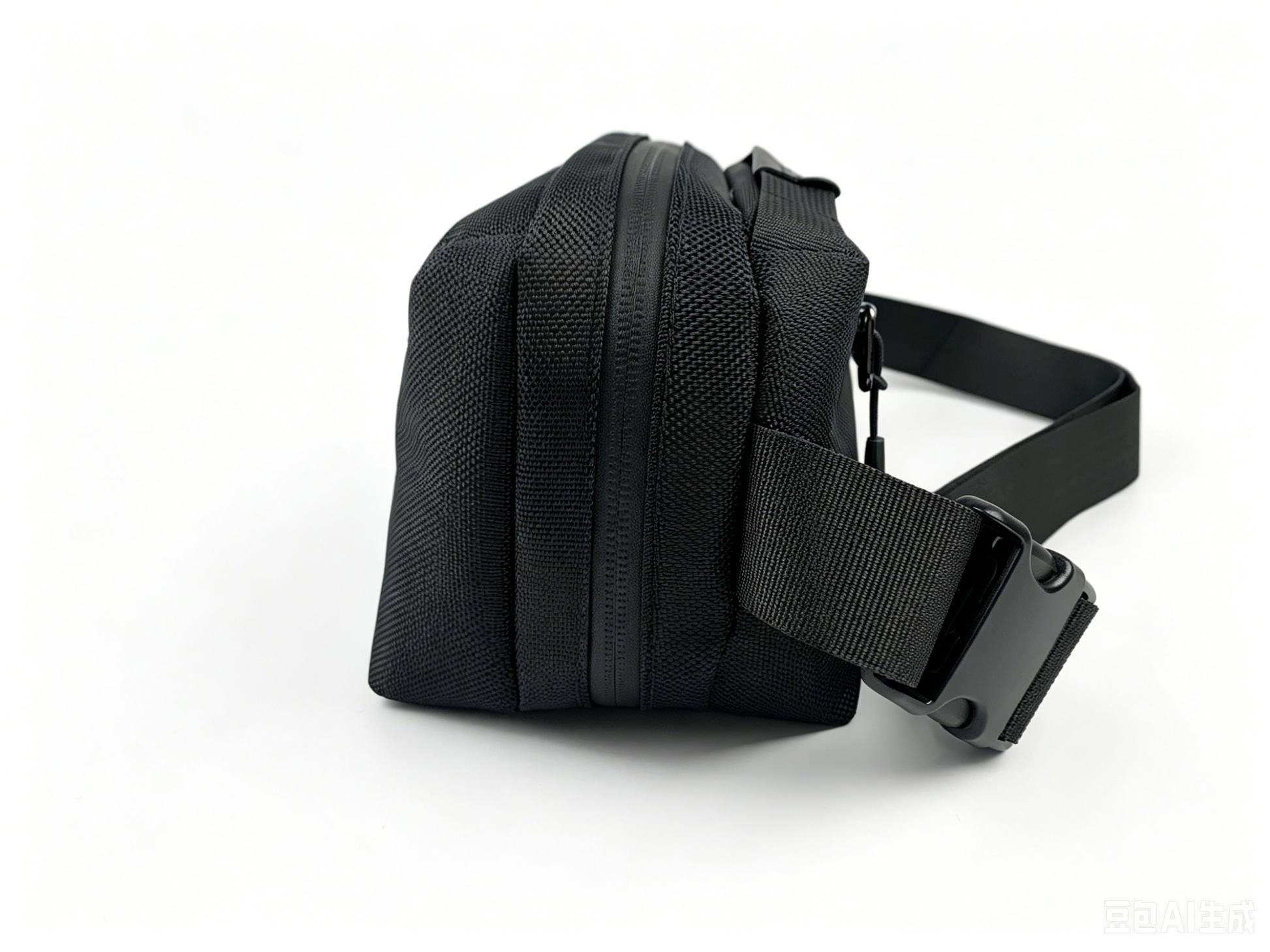 Minimalist Black Crossbody Chest Bag, Lightweight Water Resistant Nylon Fanny Pack, Unisex Daily Phone Shoulder Pouch - FANSONG
