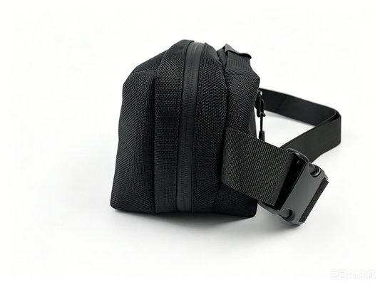 Minimalist Black Crossbody Chest Bag, Lightweight Water Resistant Nylon Fanny Pack, Unisex Daily Phone Shoulder Pouch - FANSONG