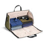 Unique 2-in-1 garment weekender bag with large capacity, trolley sleeve, hidden pockets, waterproof material.