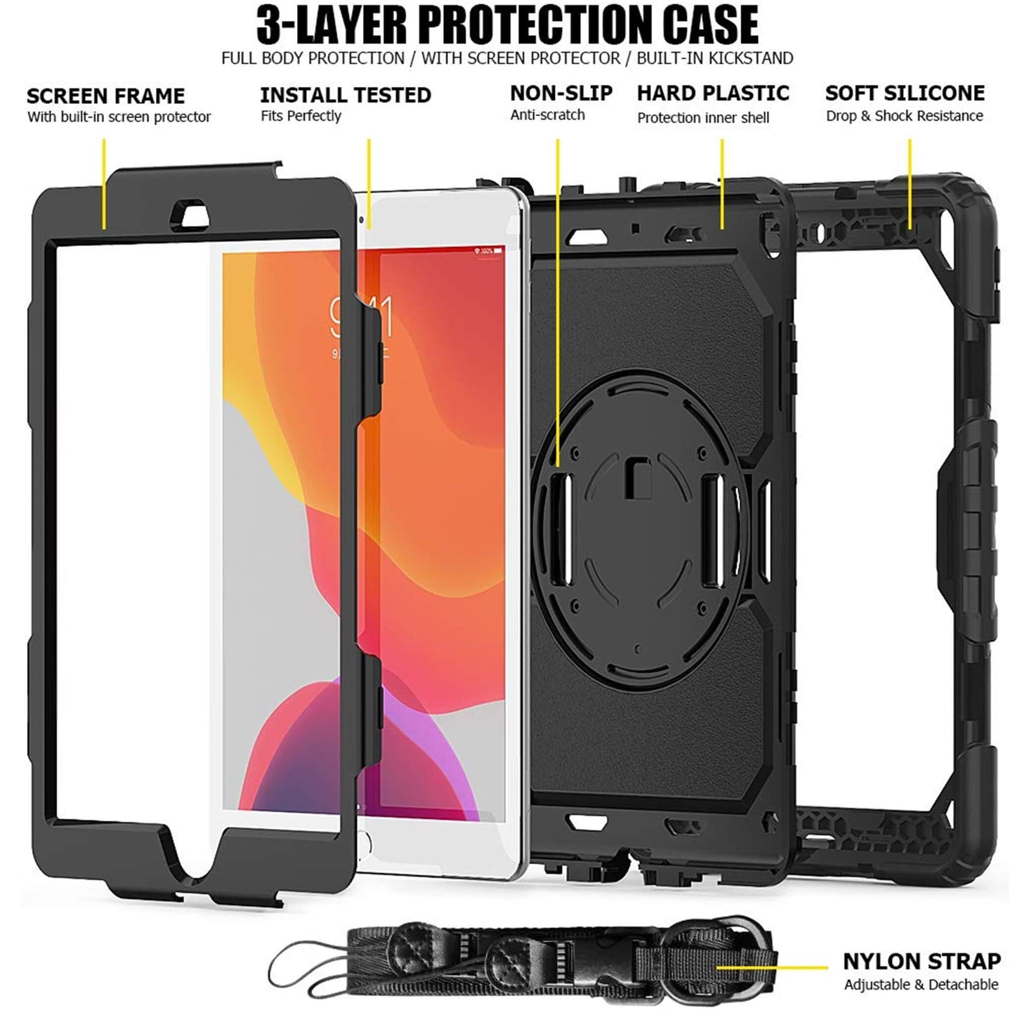 Cases for iPad 7/8/9 with Screen Protector