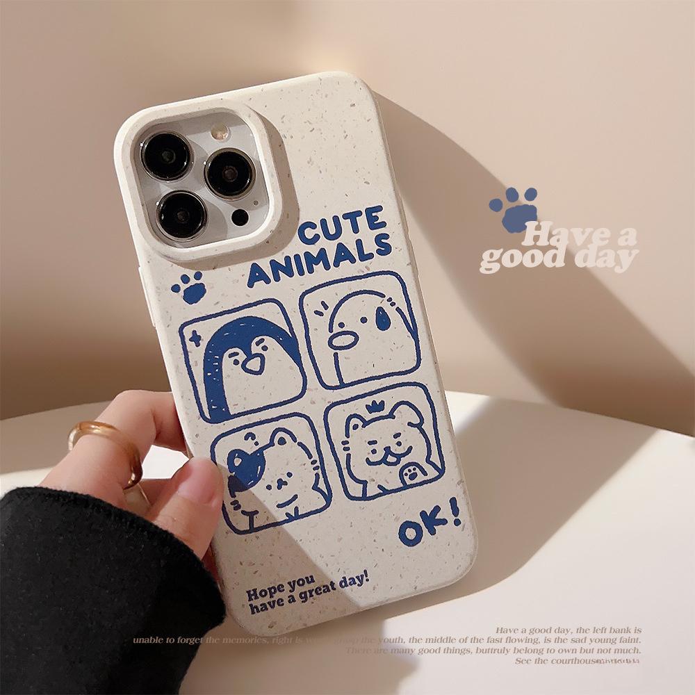 Cartoon Graffiti Small Animal Degradable Phone Case For IPhone