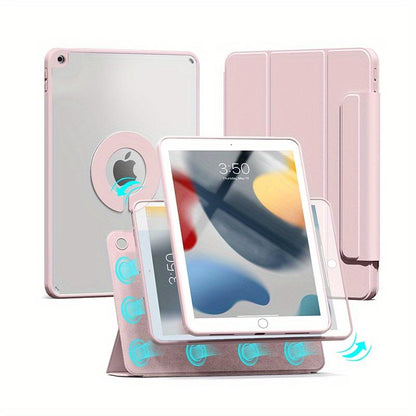 For IPad Case Transparent Acrylic Material Bending Resistant Detachable 720° Rotation TPU Silicone Soft Edge Case For IPad 2022 M2 Pro 11 Ipad 10.2 Inch Ipad 7th 8th 9th Generation 2021 Case Can Be Adsorbed On The Refr
