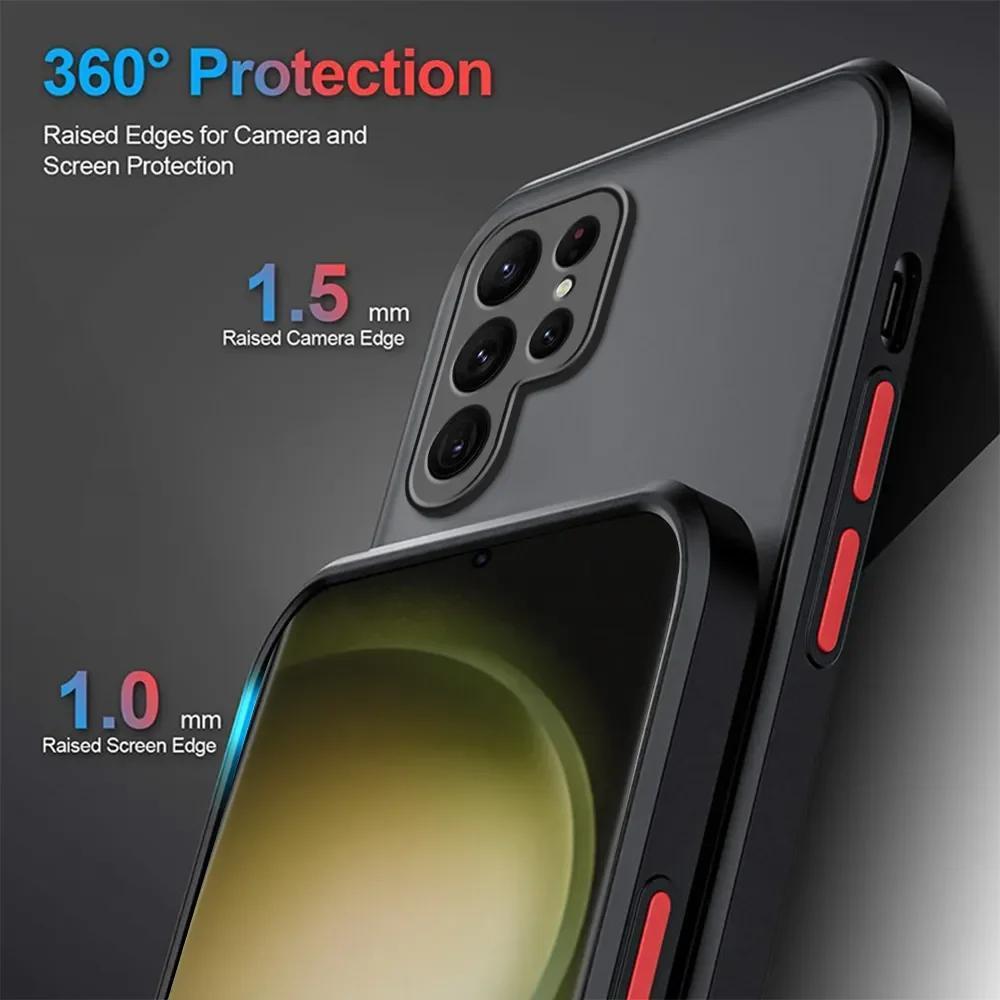 Case for Samsung Galaxy S23, Armor Matte Hard Case for Samsung Galaxy S23 S22 S21 Ultra S20 Plus FE Phone Protective Cover
