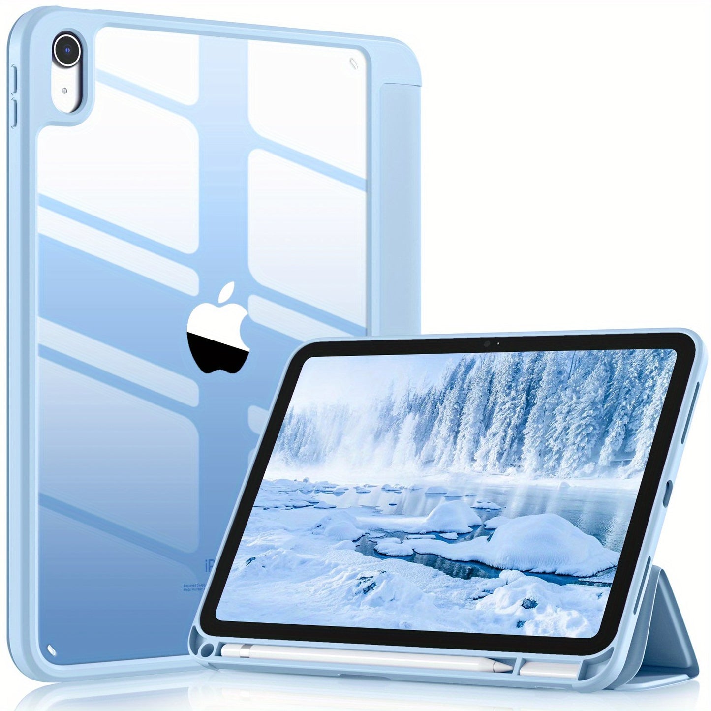 Crystal Clear Case for iPad 10th Gen 2022 - Auto Wake/Sleep & Pencil Holder!