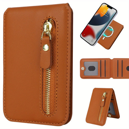 PU Faux Leather Mobile Phone Magnetic Card Holder Simple Ultra-thin Invisible Credit Card Holder Suitable For Magnetic Phone Holder Card Holder For IPhone 15/14/13/12 Series