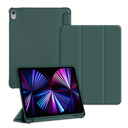 For IPad Air 5/4 (2022/2020 Models) With Pen Holder, Support For Second Pencil Charge, Slim Tablet Case With Soft TPU Back, Automatic Wake/sleep