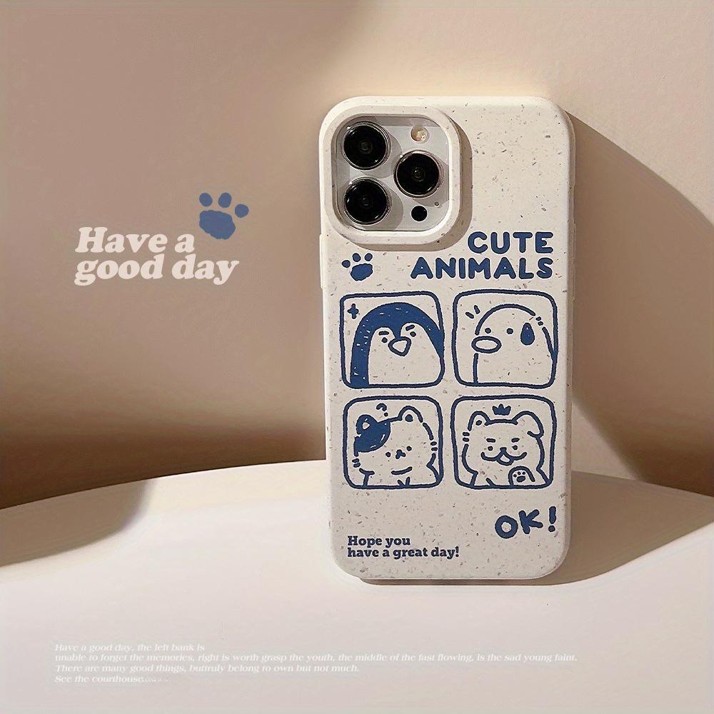 Cartoon Graffiti Small Animal Degradable Phone Case For IPhone
