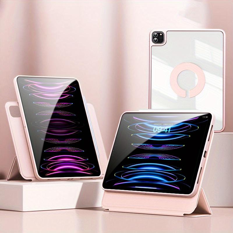 For IPad Case Transparent Acrylic Material Bending Resistant Detachable 720° Rotation TPU Silicone Soft Edge Case For IPad 2022 M2 Pro 11 Ipad 10.2 Inch Ipad 7th 8th 9th Generation 2021 Case Can Be Adsorbed On The Refr