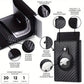 1pc Men's Carbon Fiber Magnetic Card Holder, With Airtag Holder, Leather RFID Three-fold Automatic Card Holder With Zipper Coin Purse