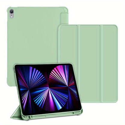 Para iPad Air 5/4 (modelos 2022/2020) con portalápices, compatible con carga de segundo lápiz, funda delgada para tablet con parte trasera de TPU suave, activación/reposo automático