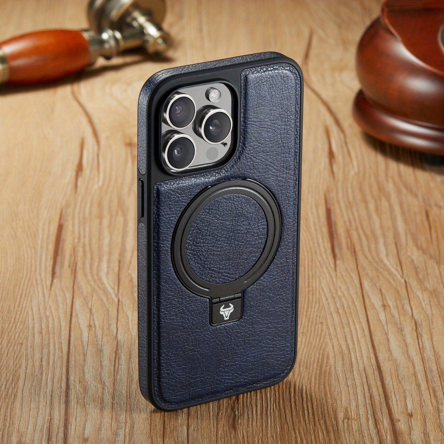 For IPhone 15 14 13 12  Pro Max Case Compatible With MagSafe Kickstand Vegan Leather Slim Classic Luxury Elegant Thin Protective Cover