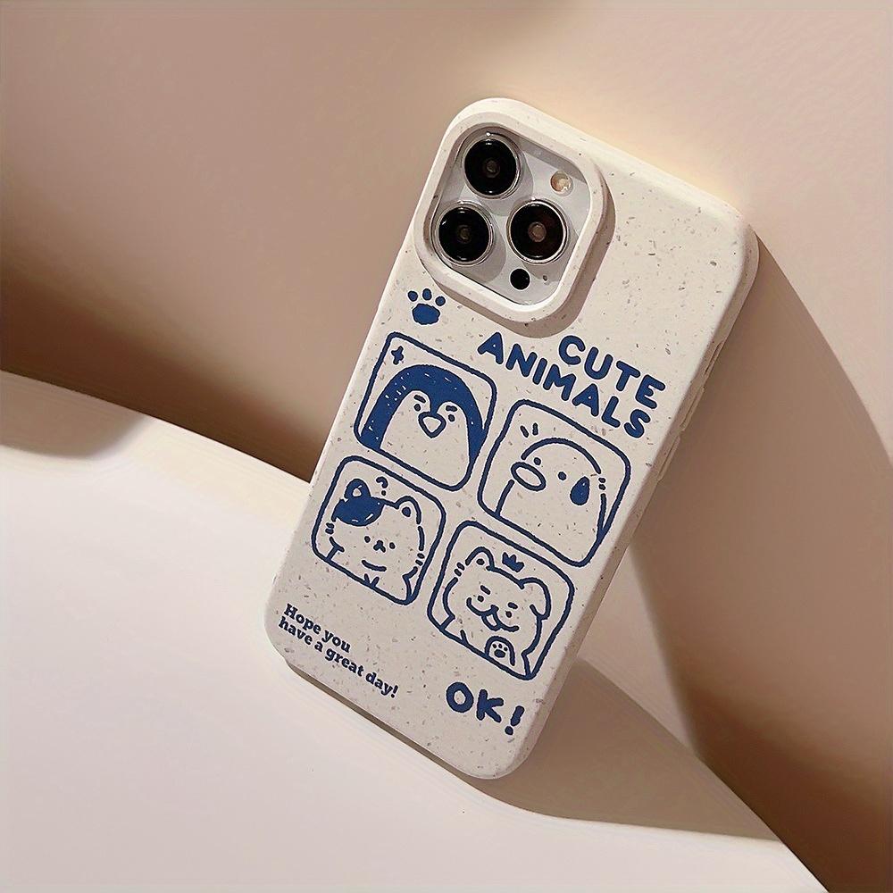 Cartoon Graffiti Small Animal Degradable Phone Case For IPhone