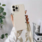 Crossbody Necklace Lanyard Cord Soft Silicone Phone Case For iPhone 15 13 14 Pro Max Strap Cover
