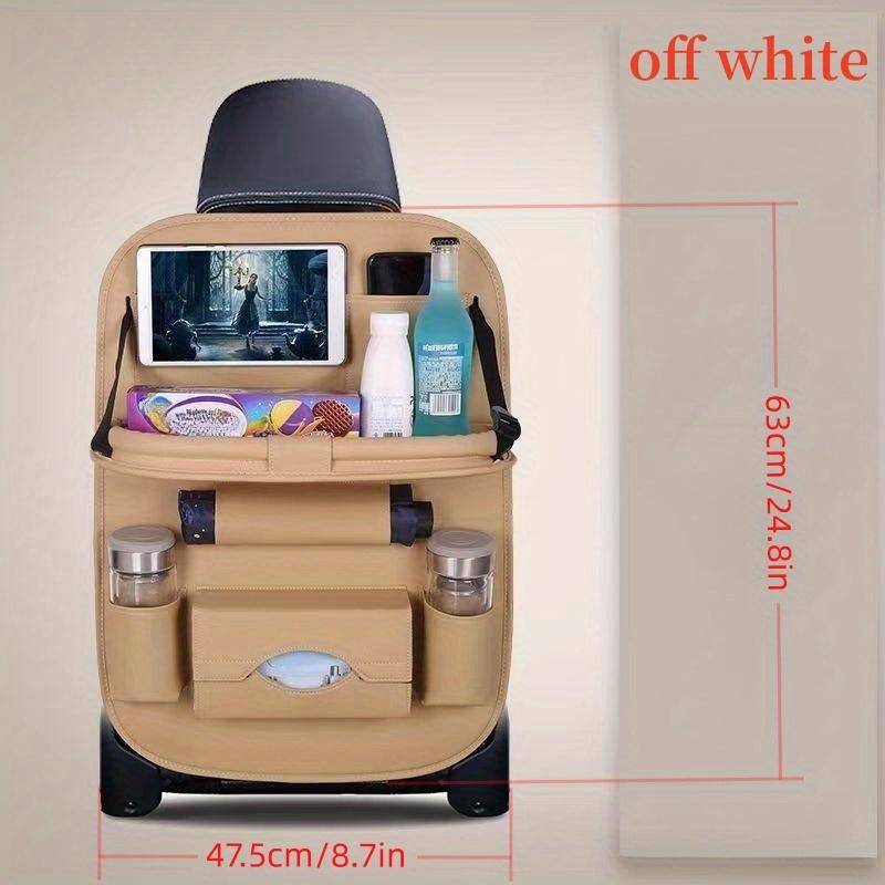 All-in-One Back Seat Organizer with Foldable Table Tray, Kick Mats, Tissue Box, Cup Holder, Umbrella Holder, Laptop Table & Car Eating Tray - Upgrade Your Car Rides with Ultimate Convenience