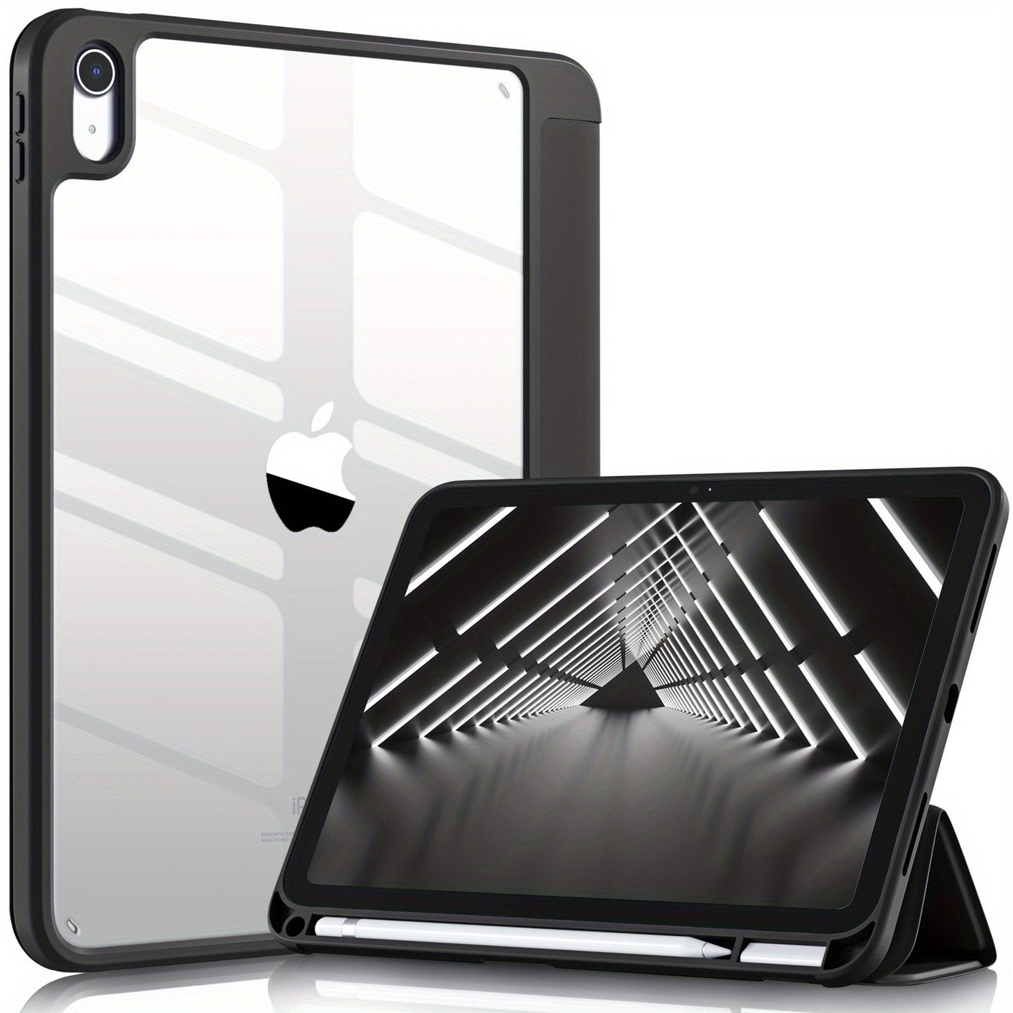 Crystal Clear Case for iPad 10th Gen 2022 - Auto Wake/Sleep & Pencil Holder!