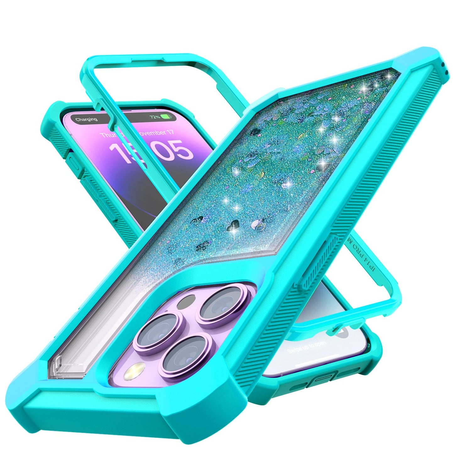 Heavy Duty Girly Liquid Bling Quicksand Glitter Case For IPhone 14 13 12 11 Pro Max Plus Hybrid Impact Resistant Shockproof