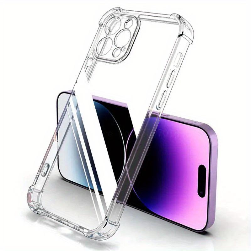 iPhone 14 Plus/15 Plus/12 Pro/11/XR/XS Max Shockproof TPU Case Bundle with Air Cushion Protection, Transparent Sports Style Cover, Wireless Charging Compatible, Military-Grade Drop Tested from 6.6 Feet, Clear Acrylic Back - Creux Design