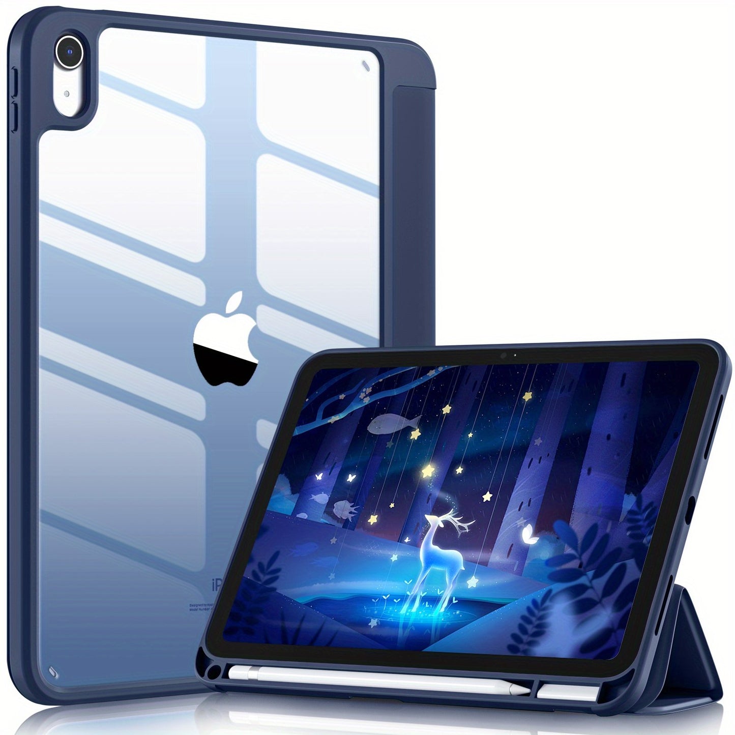Crystal Clear Case for iPad 10th Gen 2022 - Auto Wake/Sleep & Pencil Holder!