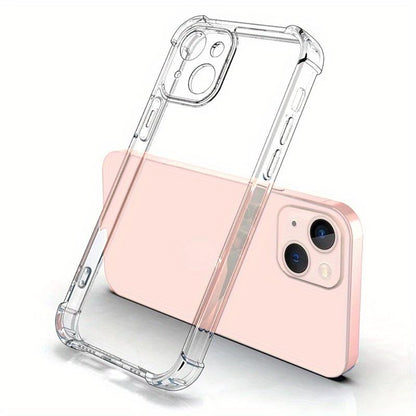 Étui de protection antichoc en silicone transparent épais pour iPhone 14 13 12 11 Pro Max X XS XR 6 6s 7 8 Plus Coque arrière