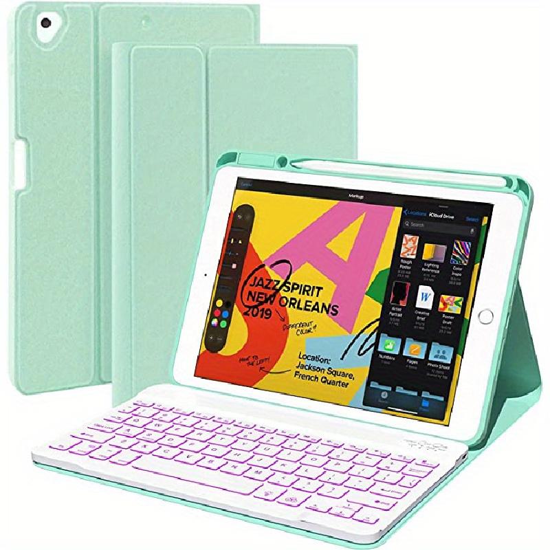 For IPad Case Keyboard, For IPad 9th/8th/7th Gen 10.2 In, IPad Pro, Air 3rd Gen 10.5 In, Detachable Backlit Wireless Keyboard With Magnetic Protective Cover And Built-in Pencil Holder (Black)