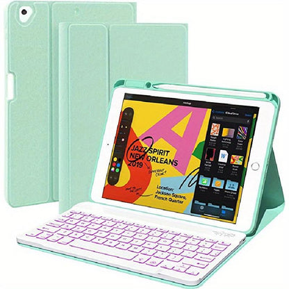 For IPad Case Keyboard, For IPad 9th/8th/7th Gen 10.2 In, IPad Pro, Air 3rd Gen 10.5 In, Detachable Backlit Wireless Keyboard With Magnetic Protective Cover And Built-in Pencil Holder (Black)