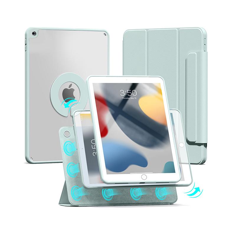 For IPad Case Transparent Acrylic Material Bending Resistant Detachable 720° Rotation TPU Silicone Soft Edge Case For IPad 2022 M2 Pro 11 Ipad 10.2 Inch Ipad 7th 8th 9th Generation 2021 Case Can Be Adsorbed On The Refr