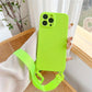 Crossbody Necklace Lanyard Cord Soft Silicone Phone Case For iPhone 15 13 14 Pro Max Strap Cover