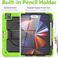 FANSONG Case for iPro 12.9 inch 2022 2021 2020 2018, Cover for iPad Pro 6th 5th 4th 3rd Gen Shockproof with Screen Protector Pencil Holder 360° Stand Handle Shoulder Strap Heavy for iPad Pro 12.9 inch