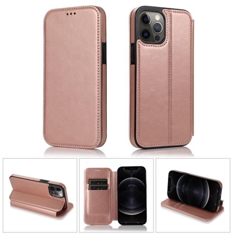 Hot Sale Magnetic Closure PU + TPU Leather Protective Case with Card Slots Designer for iPhone Cover and Card Holder