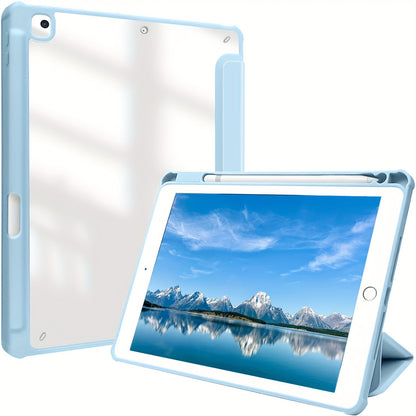 Premium Case For IPad Air 1/Air 2/Air 3/Air 4/Air 5, For IPad 5th/6th/7th/8th/9th/10th Generation, For IPad Pro 12.9 Inch 2020/2021/2022, For IPad Pro 11 Inch 2018/2020/2021/2022 With Pen Holder,  Shockproof Cover W/Clear Transparen