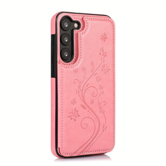 Mobile Phone Leather Case With Double Buckle Embossed For Samsung S23/S23+/S23 Ultra